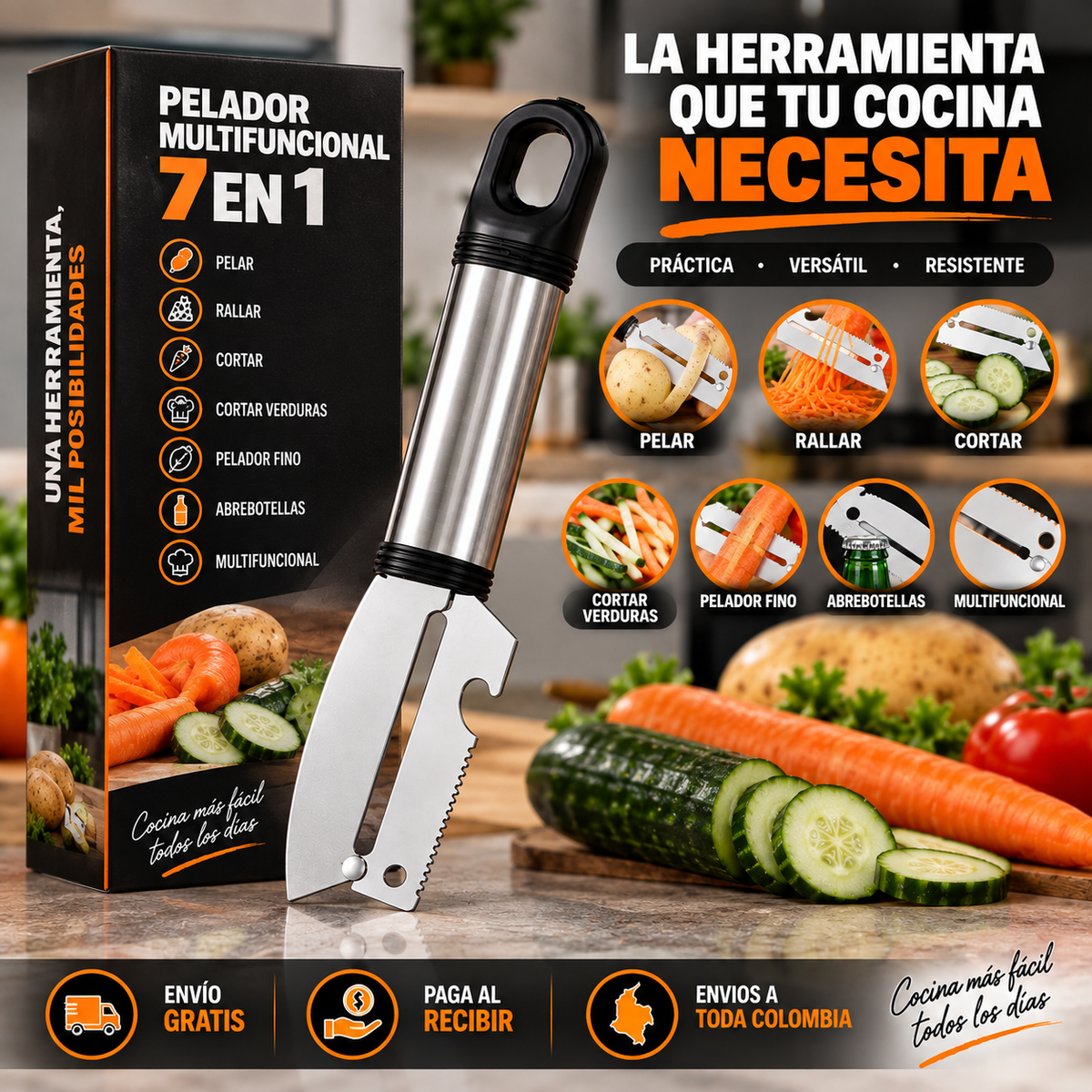MULTICHEF PRO™ 7 EN 1 - La herramienta multifuncional que tu cocina necesita.